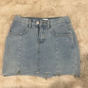 superdown Light Blue Denim Mini Skirt